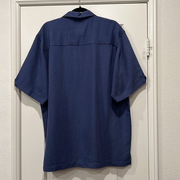 Milano Bay Mens Bowling/Havana Style SS Shirt - Dark Blue/Light Blue Size XXL - Picture 3 of 6